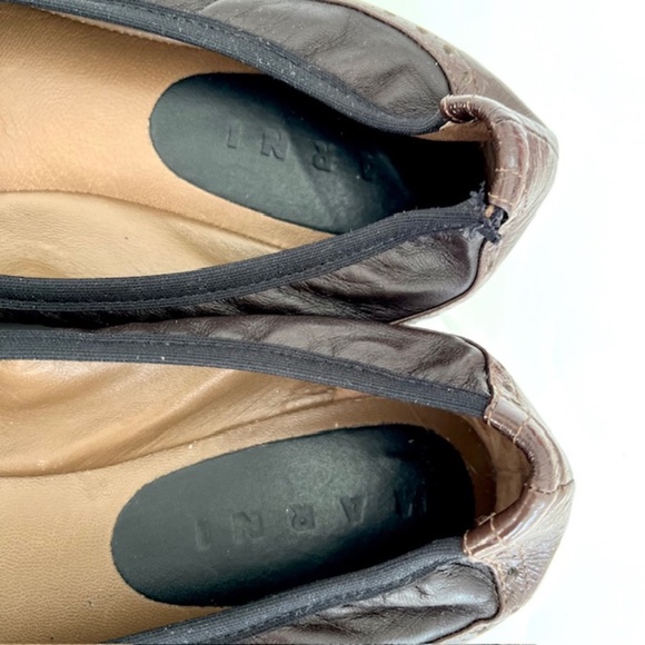 Marni Brown & Black Leather Ballet Flat Size 39/ US 8 - Picture 3 of 7